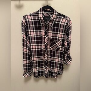 Rails Black and Pink Plaid Casual Shirt